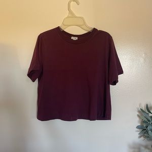Burgundy Cropped Shirt